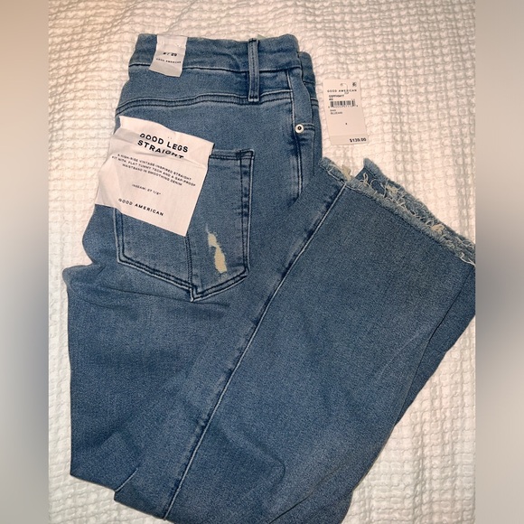 Good American “Good Waist Crop” straight skinny jeans - Picture 2 of 2